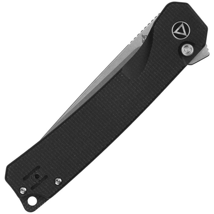 QSP Knife Osprey XL Button Lock Black Micarta Stonewash D2 - Knives.mx