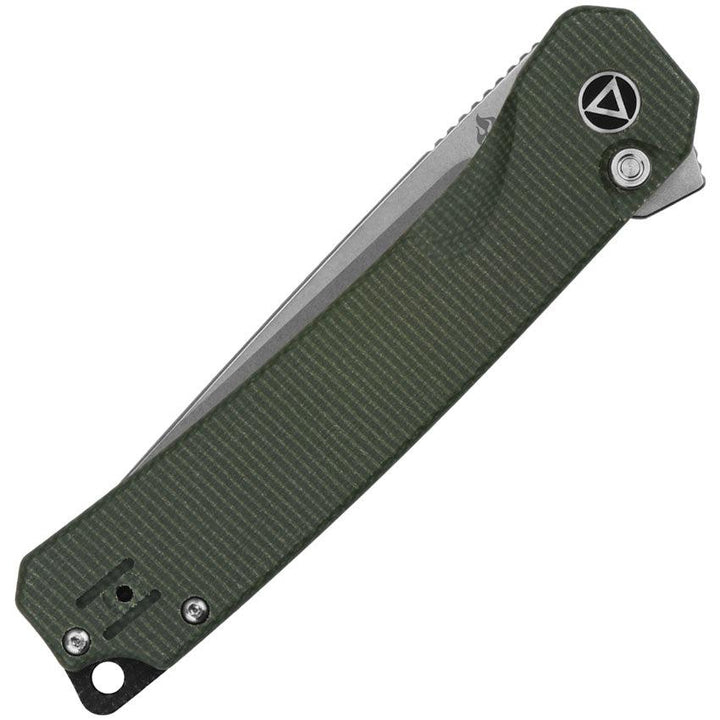 QSP Knife Osprey XL Button Lock Green Micarta Stonewash D2 - Knives.mx