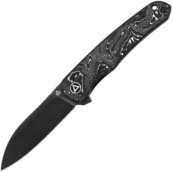 QSP Knife Otter Linerlock Aluminum Foil CF Black Stonewash S35VN - Knives.mx