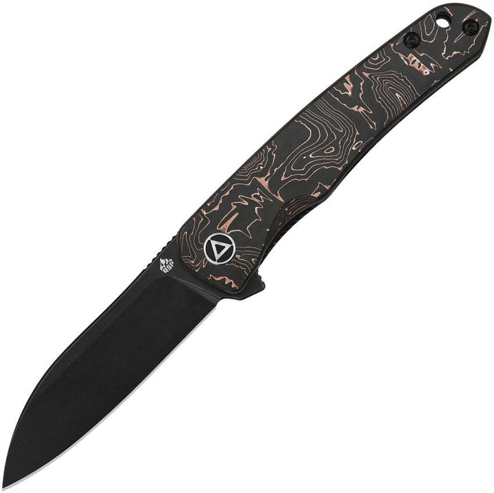 QSP Knife Otter Linerlock Copper Foil CF Black Stonewash S35VN - Knives.mx