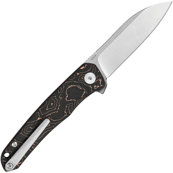 QSP Knife Otter Linerlock Copper Foil CF Satin S35VN - Knives.mx