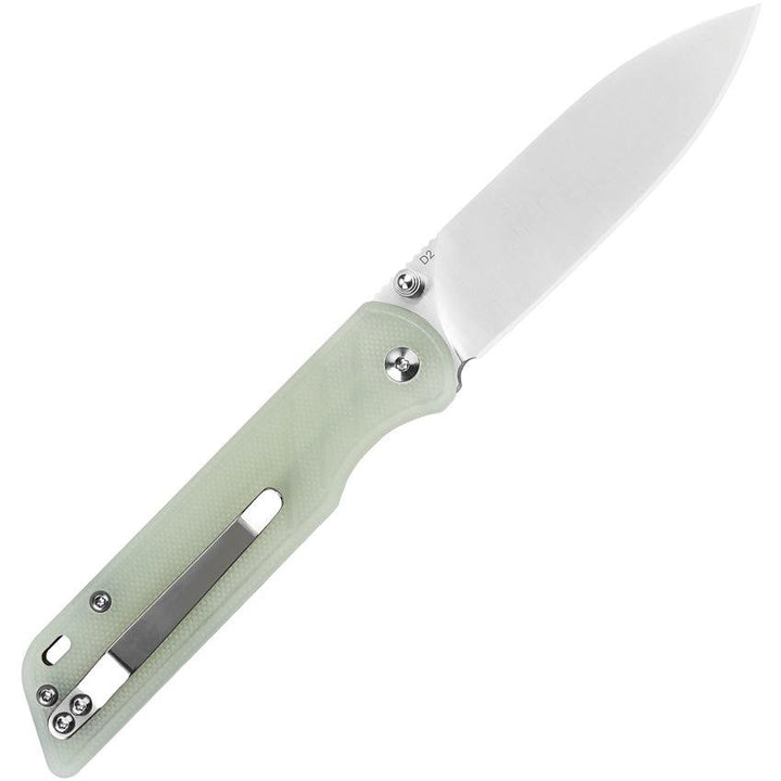 QSP Knife Parrot Linerlock Jade G10 Satin D2 - Knives.mx