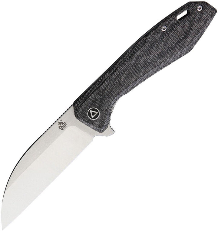 QSP Knife Pelican Linerlock Black Linen Micarta Satin CPM S35VN - Knives.mx