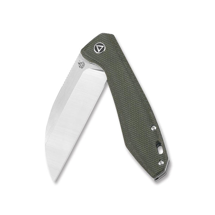 QSP Knife Pelican Linerlock Green Linen Micarta Satin CPM S35VN - Knives.mx