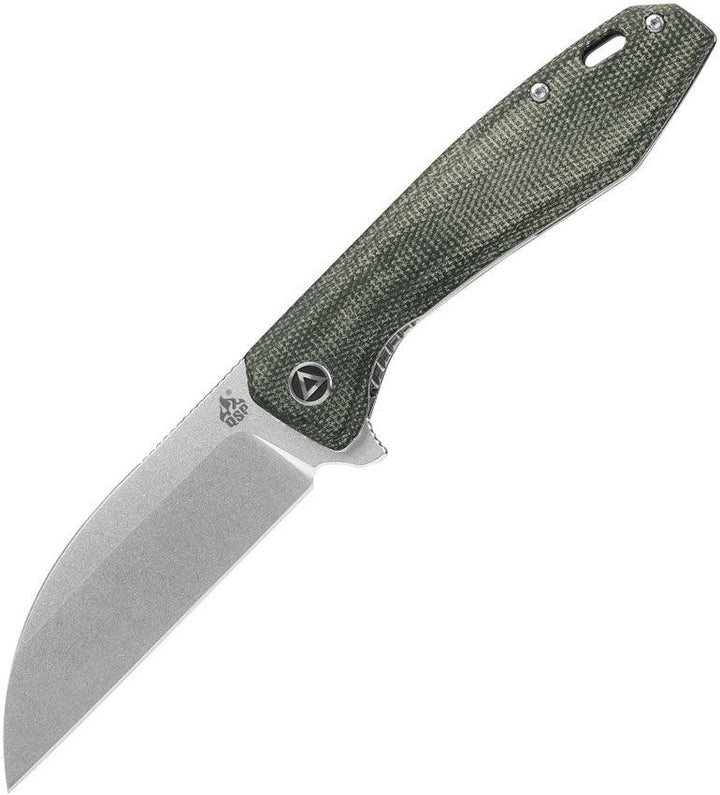 QSP Knife Pelican Linerlock Green Linen Micarta SW CPM S35VN - Knives.mx