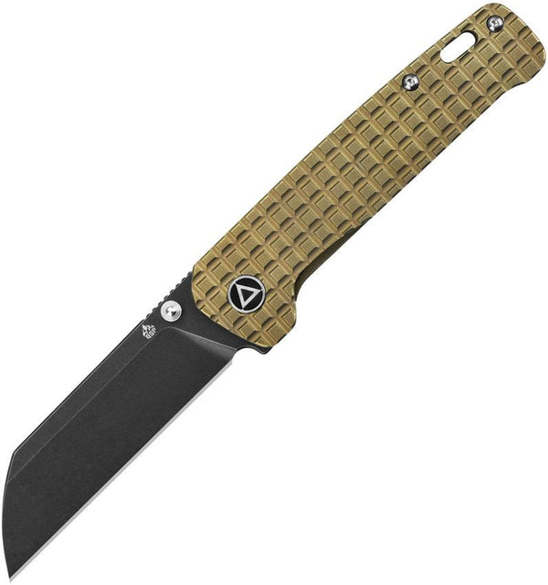 QSP Knife Penguin Framelock Frag Bronze Titanium Black Stonewash 154CM - Knives.mx