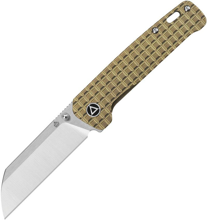 QSP Knife Penguin Framelock Frag Bronze Titanium Stonewash 154CM - Knives.mx