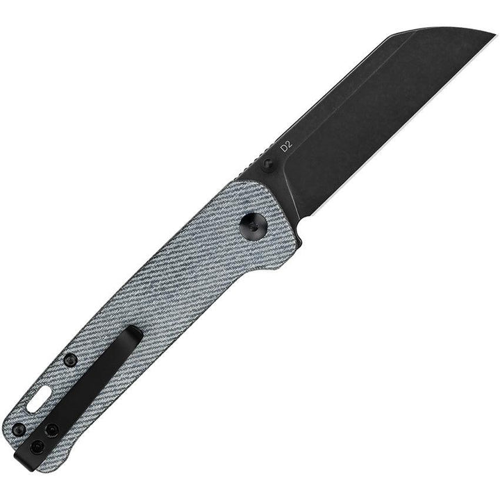 QSP Knife Penguin Linerlock Black Denim Micarta Black Stonewash D2 - Knives.mx