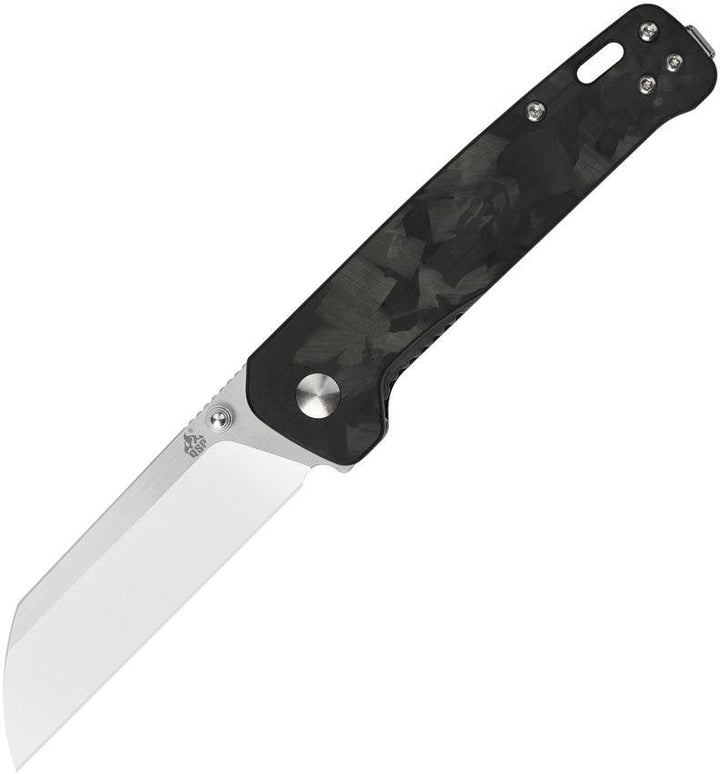 QSP Knife Penguin Linerlock Black G10 with Shredded CF D2 - Knives.mx