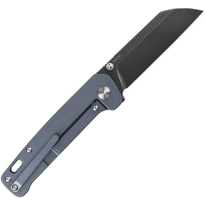 QSP Knife Penguin Linerlock Blue Titanium Black Stonewash 154CM - Knives.mx