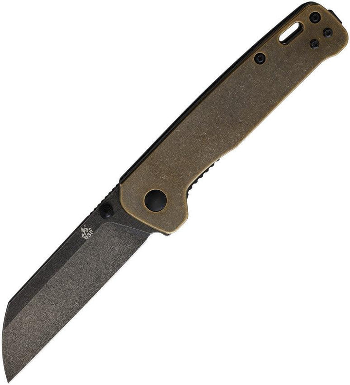 QSP Knife Penguin Linerlock Brass Black SW D2 - Knives.mx