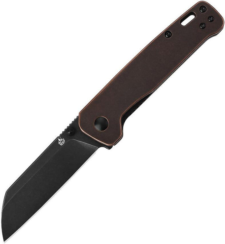 QSP Knife Penguin Linerlock Copper Black Stonewash D2 - Knives.mx