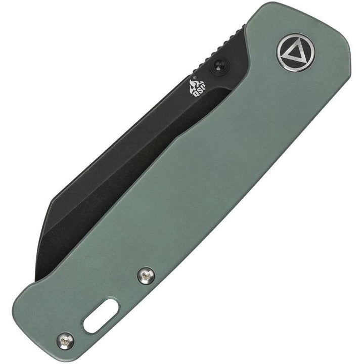 QSP Knife Penguin Linerlock Green Titanium Black Stonewash 154CM - Knives.mx