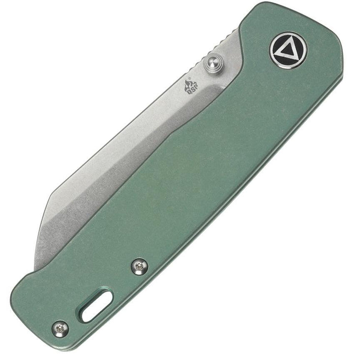 QSP Knife Penguin Linerlock Green Titanium Stonewash 154CM - Knives.mx