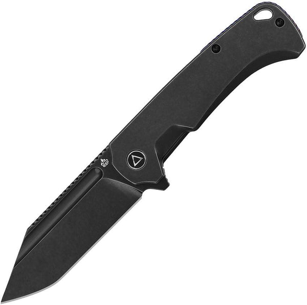 QSP Knife Rhino Framelock Black Stonewash Titanium Tanto Bohler M390 - Knives.mx