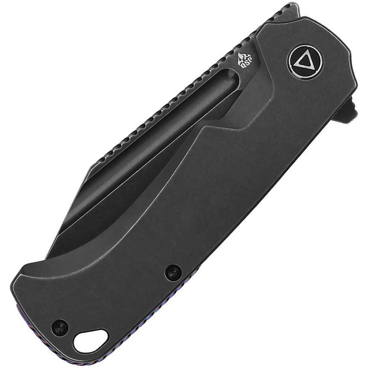 QSP Knife Rhino Framelock Black Stonewash Titanium Tanto Bohler M390 - Knives.mx