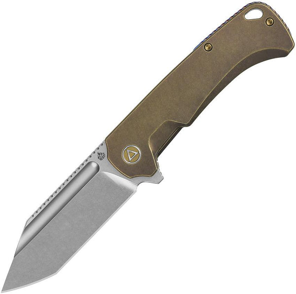 QSP Knife Rhino Framelock Bronze Titanium Stonewash Bohler M390 - Knives.mx