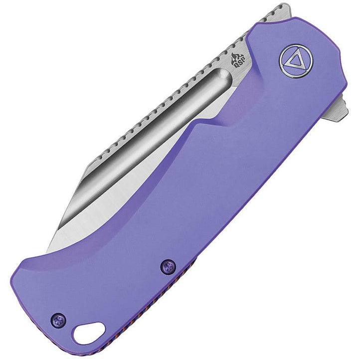 QSP Knife Rhino Framelock Purple Anodized Titanium Satin Bohler M390 - Knives.mx