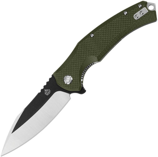 QSP Knife Snipe Linerlock Green G10 Two Tone D2 - Knives.mx