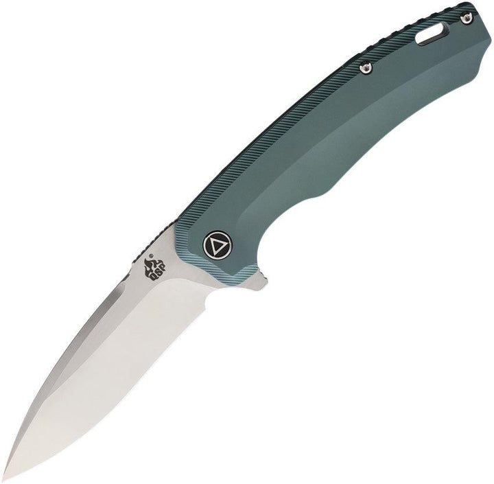 QSP Knife Woodpecker Framelock Green Anodized Titanium Bohler M390 - Knives.mx