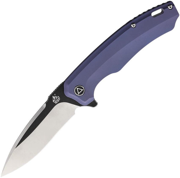 QSP Knife Woodpecker Framelock Purple Anodized Titanium Bohler M390 - Knives.mx