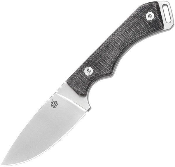 QSP Knife Workaholic Fixed Blade Black Linen Micarta Bohler N690 - Knives.mx