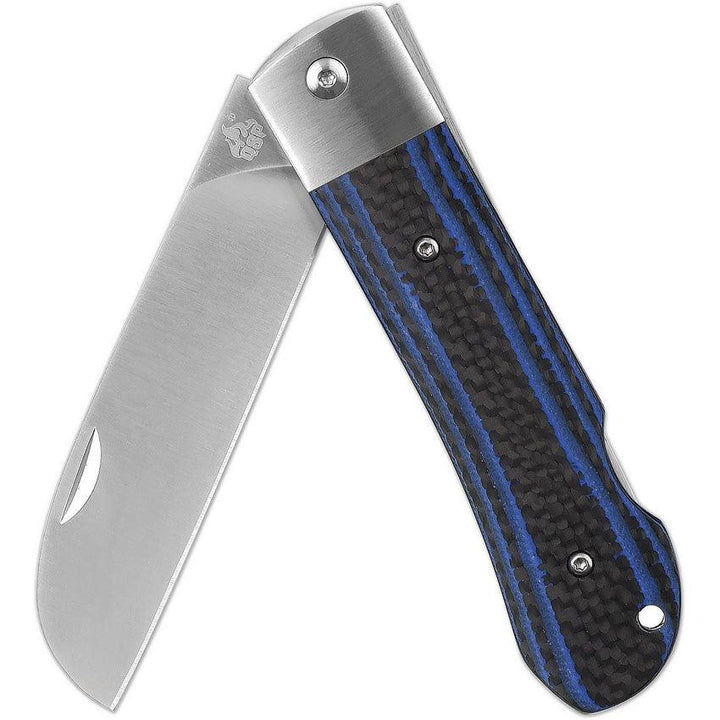 QSP Knife Worker Lockback Blue G10/CF Bohler N690 - Knives.mx