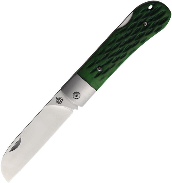 QSP Knife Worker Lockback Green Bone Satin Bohler N690 - Knives.mx