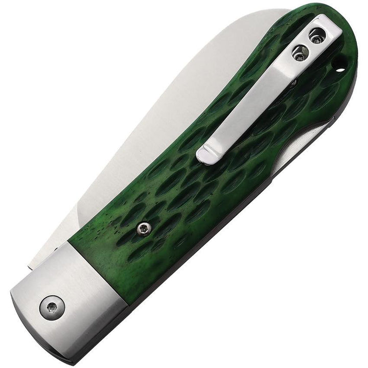 QSP Knife Worker Lockback Green Bone Satin Bohler N690 - Knives.mx