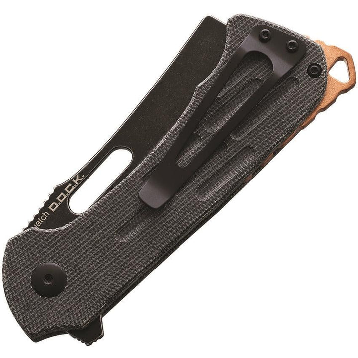Quatch Linerlock Black Linen Micarta SW Bohler N690 - Knives.mx