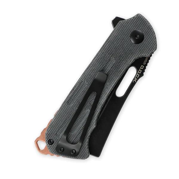 Quatch Linerlock Black Linen Micarta SW Bohler N690 - Knives.mx