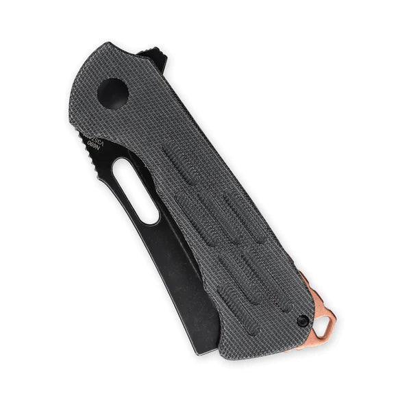 Quatch Linerlock Black Linen Micarta SW Bohler N690 - Knives.mx