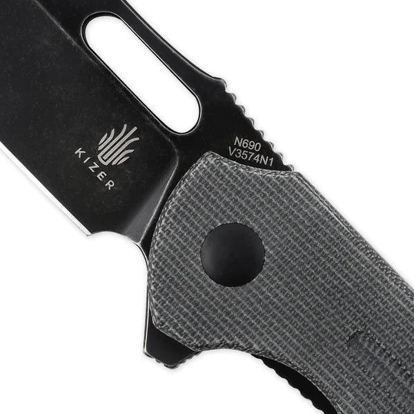 Quatch Linerlock Black Linen Micarta SW Bohler N690 - Knives.mx