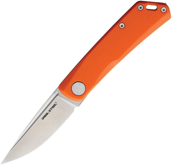 Real Steel Luna Lite Slip Joint Orange G10 D2 - Knives.mx