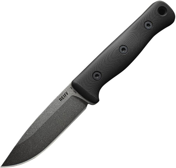 Reiff Knives F4 Bushcraft Survival Knife Black G10 Acid Stonewash CPM 3V (kydex sheath) - Knives.mx