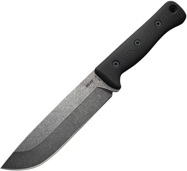 Reiff Knives F6 Leuku Survival Knife Black G10 Acid Stonewash CPM 3V (kydex sheath) - Knives.mx