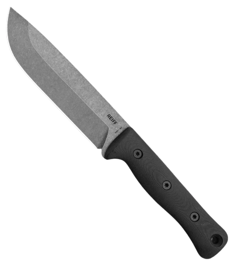 Reiff Knives F6 Leuku Survival Knife Black G10 Acid Stonewash CPM 3V (kydex sheath) - Knives.mx