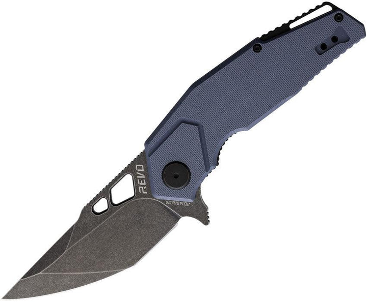 Revo Berserk Carry Linerlock 2 Blue Gray G10 Black Stonewash 9Cr18MoV - Knives.mx