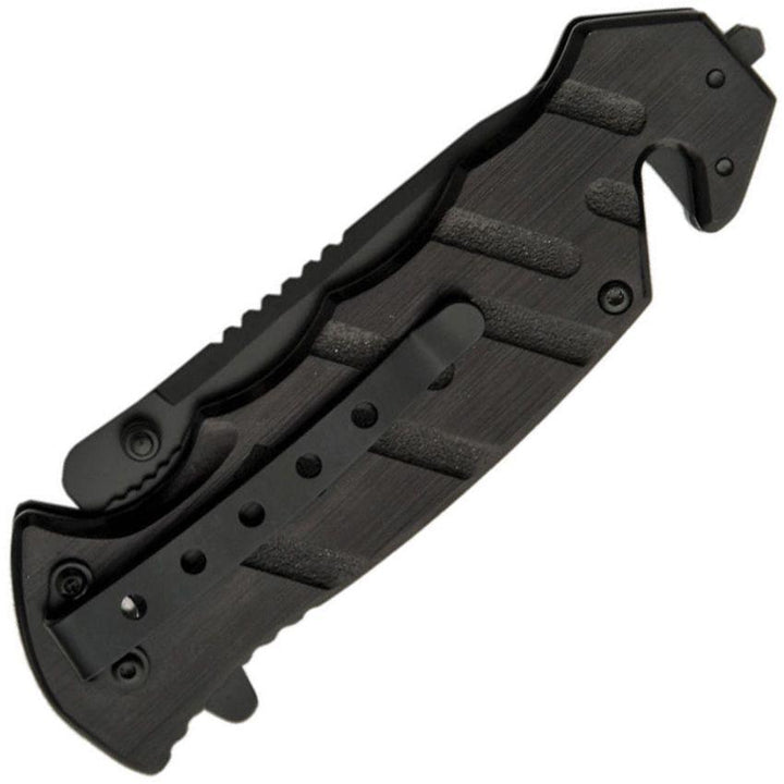 Rite Edge Night Hawk Linerlock A/O Black Stainless Serrated Blade - Knives.mx