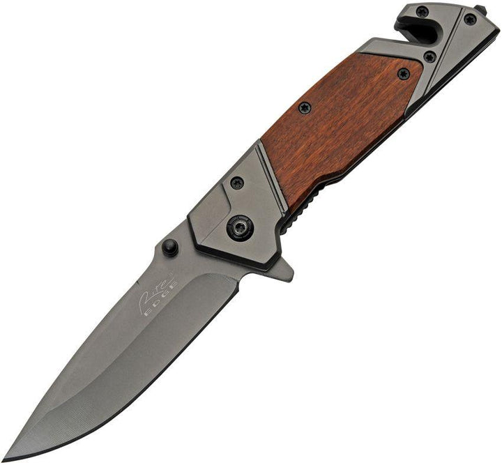 Rite Edge Rescue Linerlock A/O Brown Wood Stainless Blade - Knives.mx