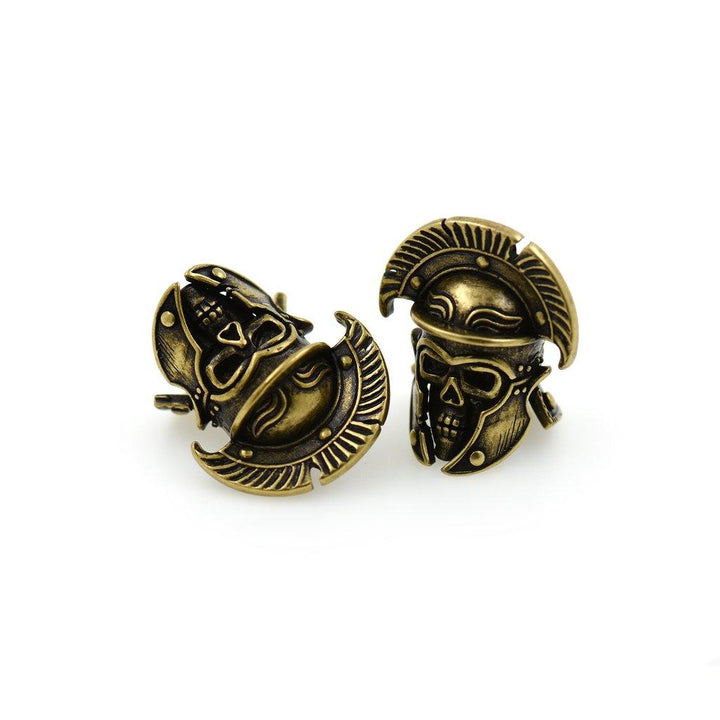 ROMAN SKULL WARRIOR HELMET BEADS, SURVIVAL BRACELET, PARACORD, LANYARD 24X26MM - Knives.mx