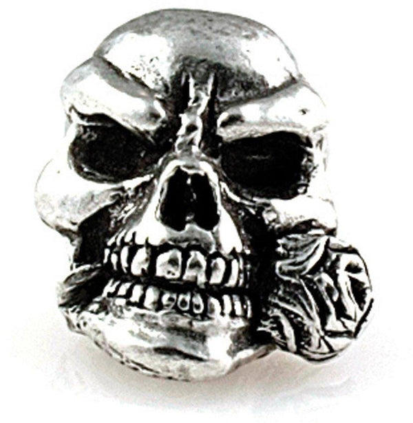 Rose Skull Bead Pewter - Knives.mx