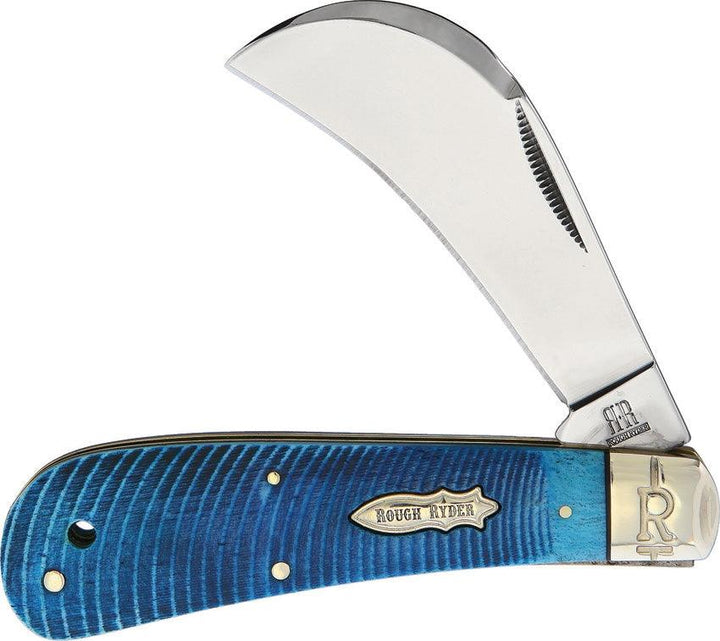 Rough Ryder Black And Blue Hawkbill 440A - Knives.mx