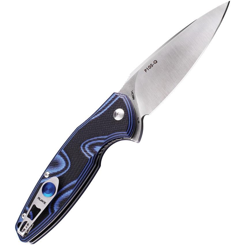 Ruike Fang P105 Linerlock Blue-Black G10 14C28N - Knives.mx