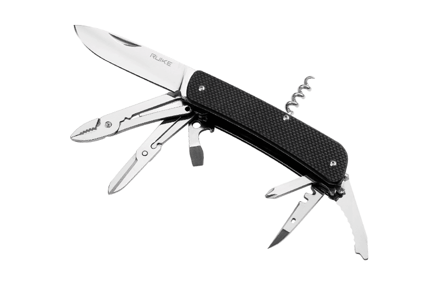 Ruike L41 Large Multifunction Knife Black G10 12C27 Sandvik - Knives.mx