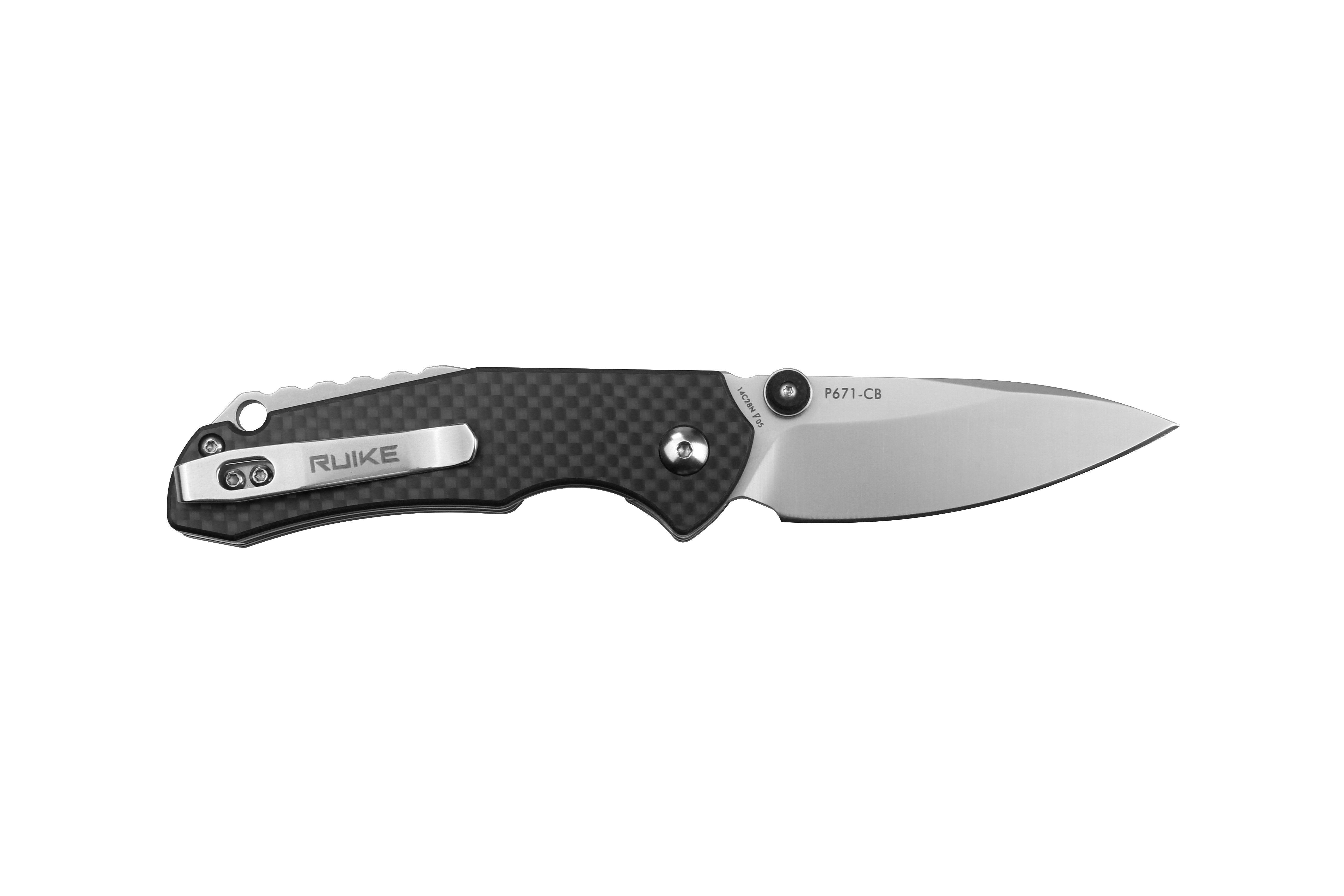 Ruike Linerlock Black G10 w Carbon Fiber 14C28N Sandvik - Knives.mx