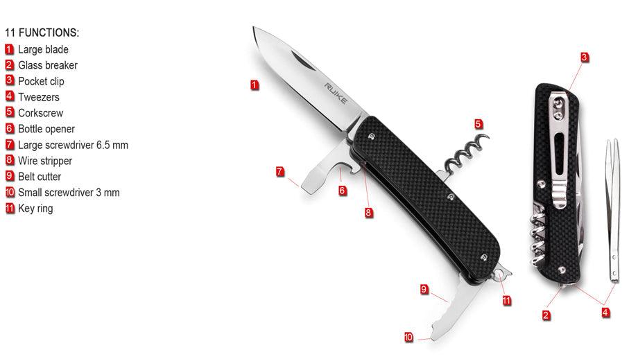 Ruike M21 Medium Folder Black G10 12C27 Sandvik - Knives.mx