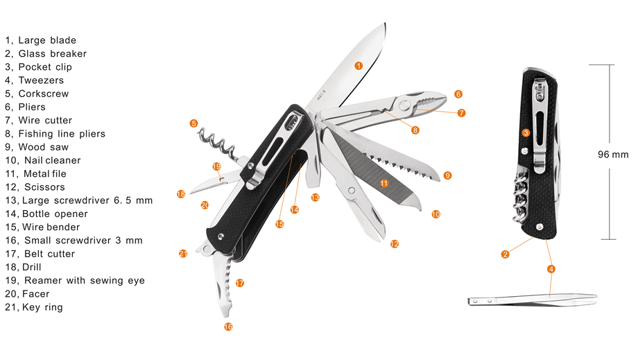 Ruike M61 Medium Folder Black G10 12C27 Sandvik - Knives.mx