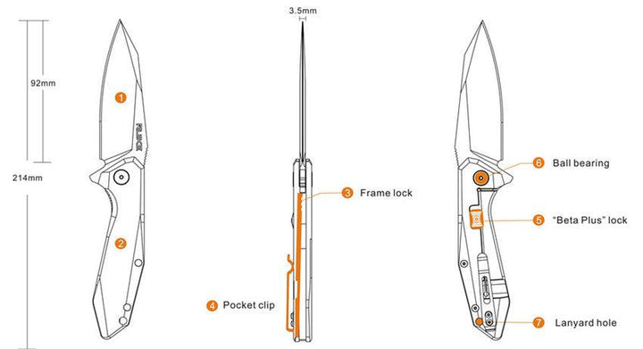 Ruike P135 Beta PlusMatte 420HC Stainless Handle 14C28N Sandvik - Knives.mx