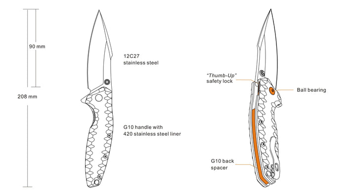 Ruike P843 Linerlock Sand G10 Sandvik 14C28N - Knives.mx